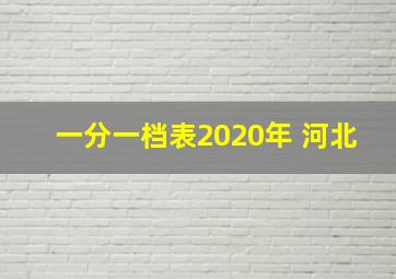 一分一档表2020年 河北